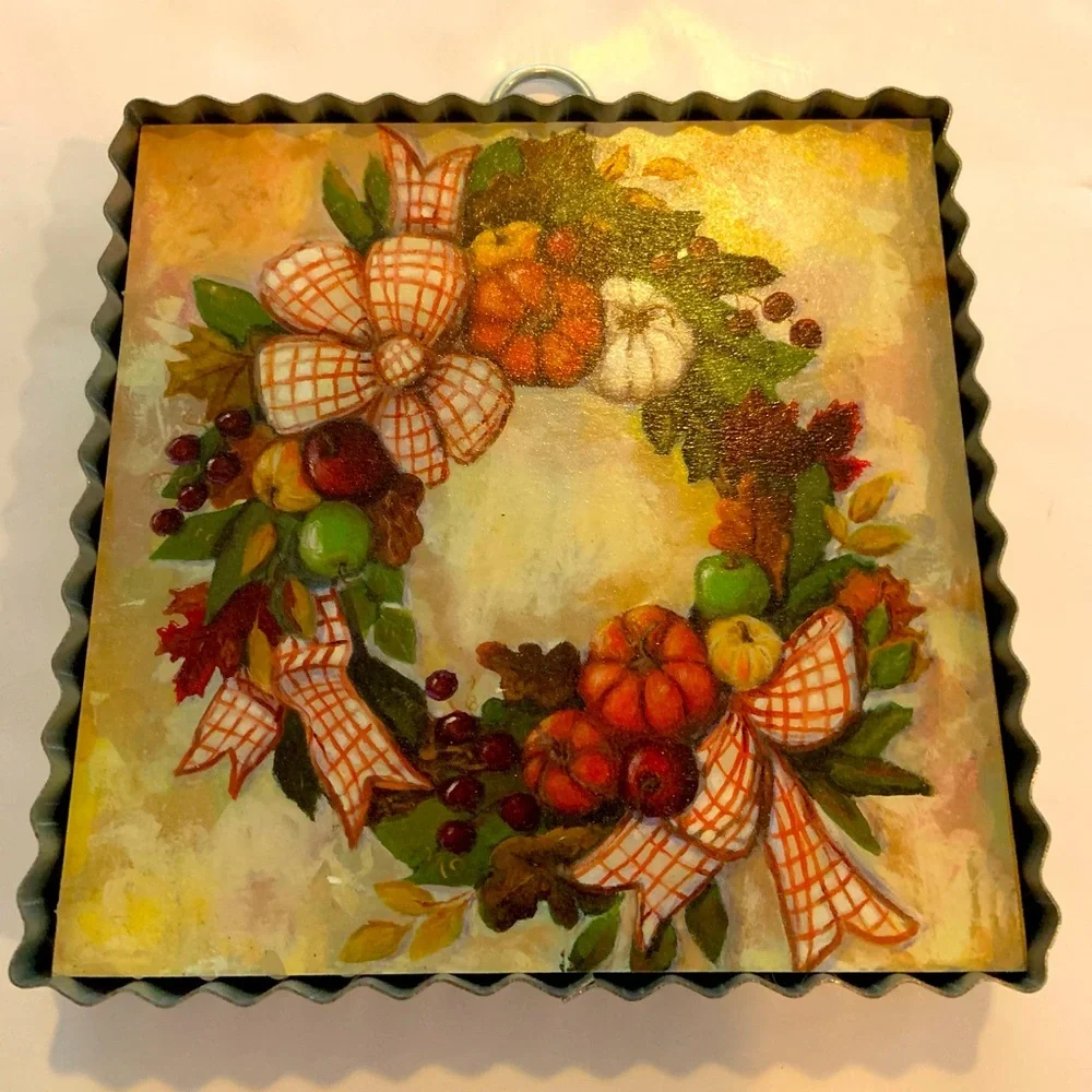 Round Top Collection Autumn Harvest Wreath Wall Or Table Art Decoration